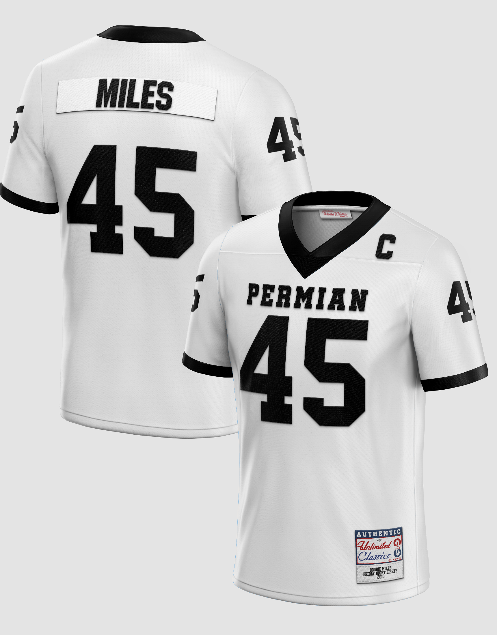 Unlimited Classics Boobie Miles #45 Permian White Football Jersey M