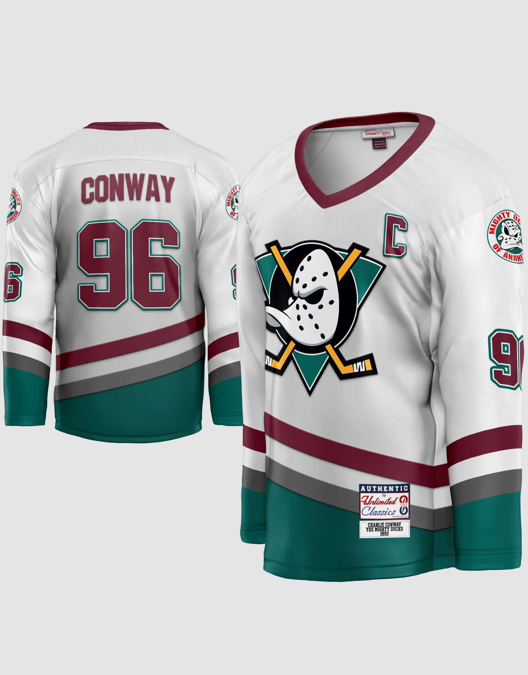  Charlie Conway #96 Mighty Ducks Ice Hockey Jersey S-XXXL :  Clothing, Shoes & Jewelry