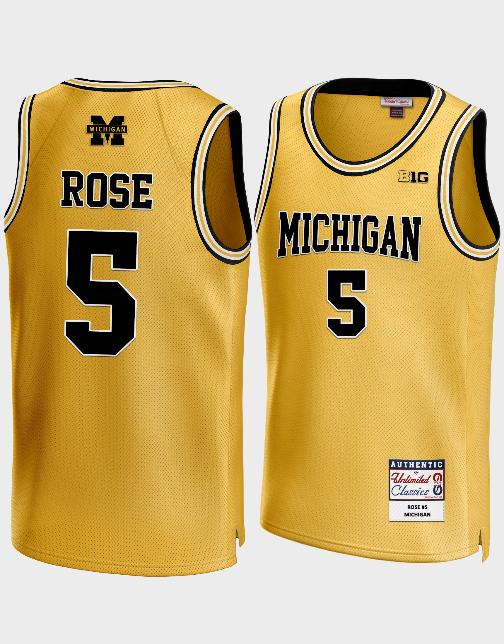Jalen Rose #5 Michigan Wolverines Fab Five Jersey – unlimitedsportshop