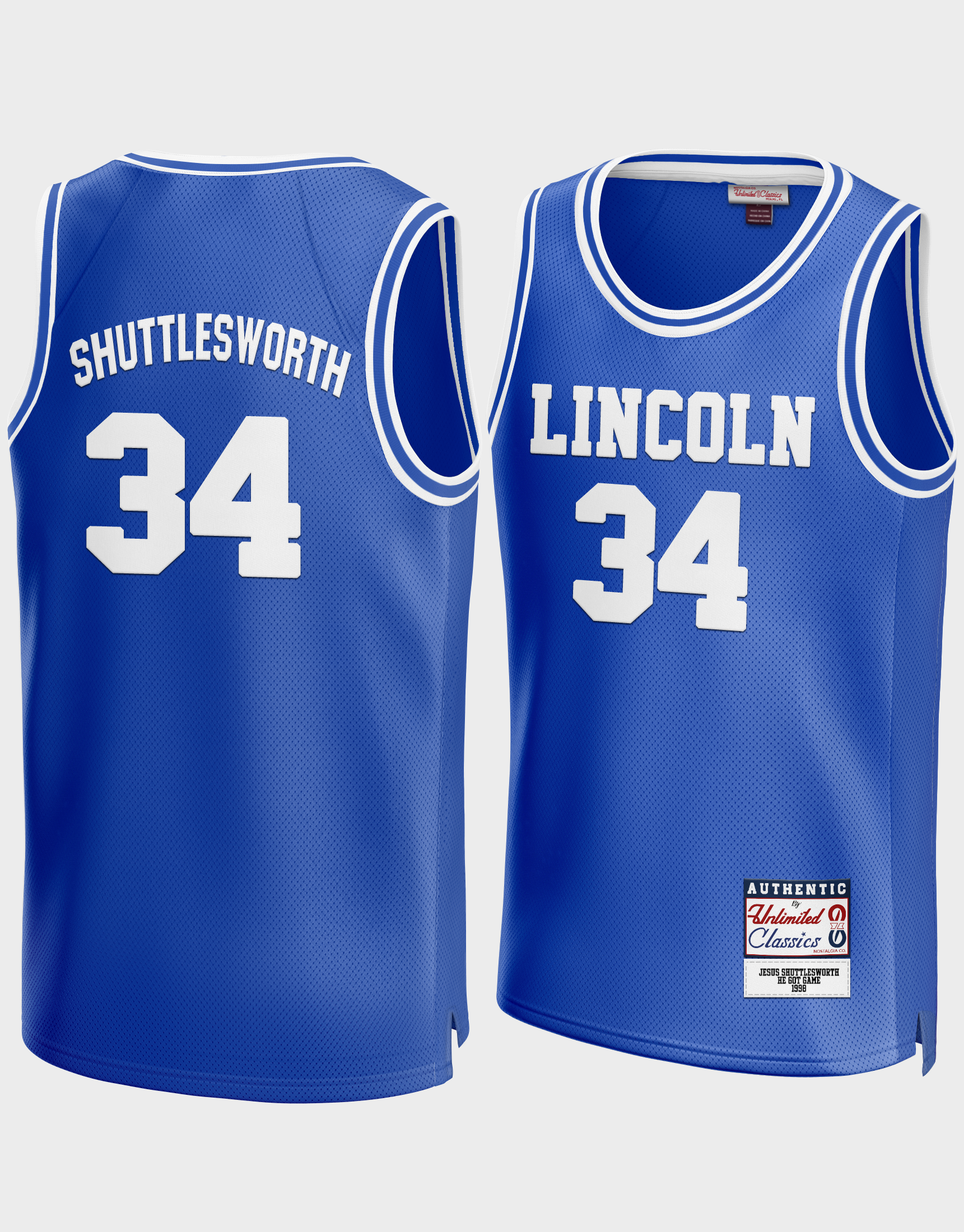 Jesus Shuttlesworth #34 Lincoln He Got Game Basketball Jersey Ray