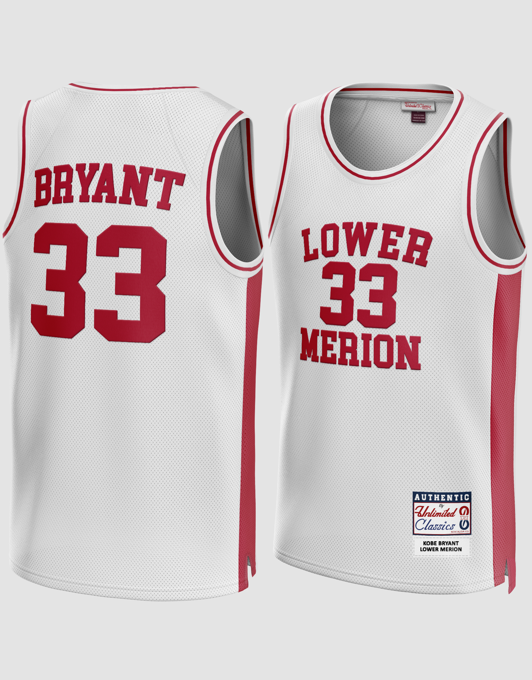 KOBE BRYANT Lower Merion High School AUTHENTIC Basketball Jersey by Headgear