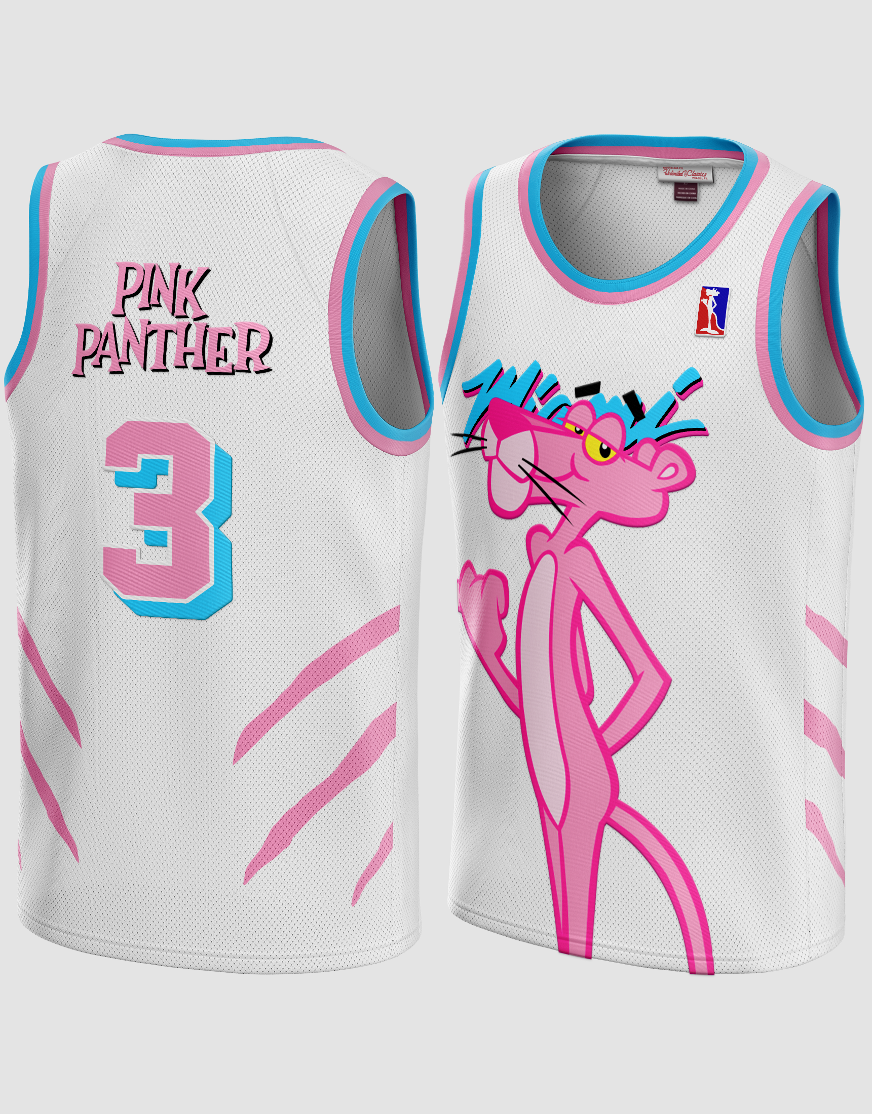 Pink Panther Miami Vice Basketball Jersey Authentic Headgear Classics Jersey