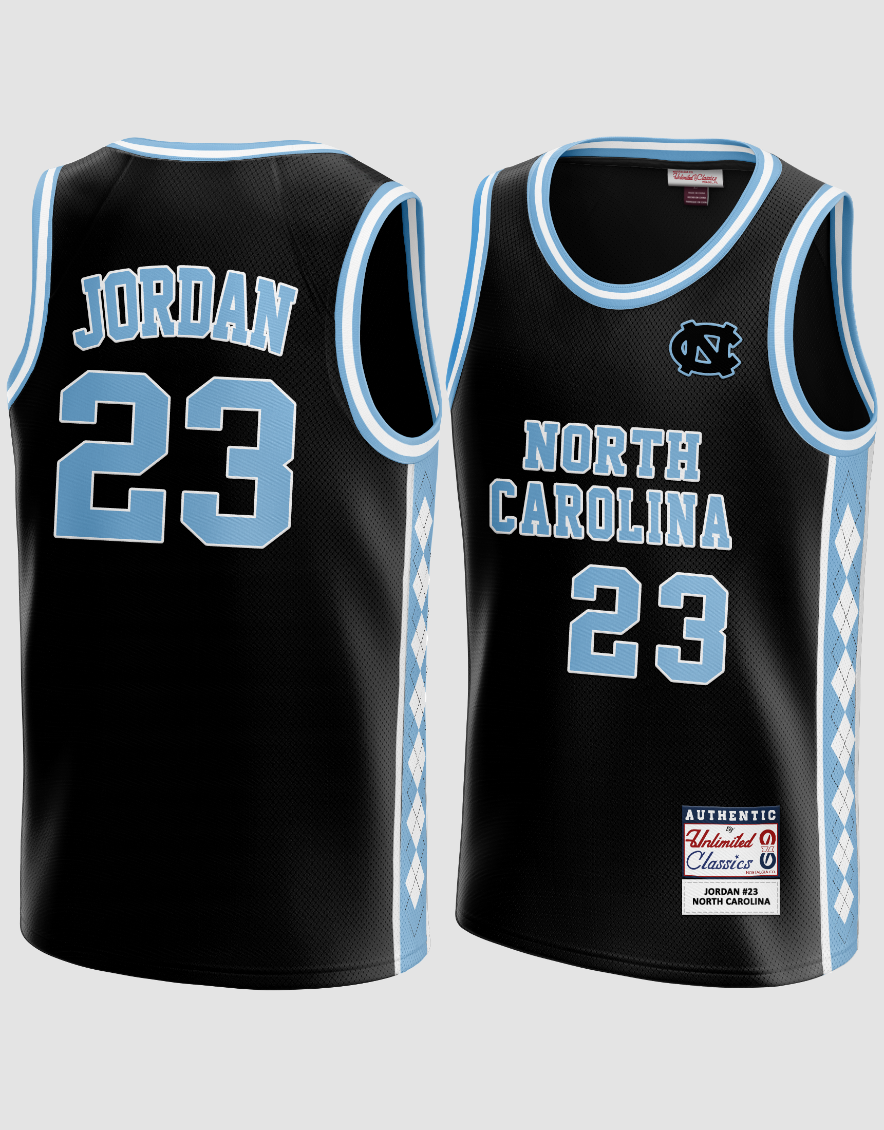 NCAA North Carolina Tar Heels 23 Michael Jordan Blue White Split Men Jersey