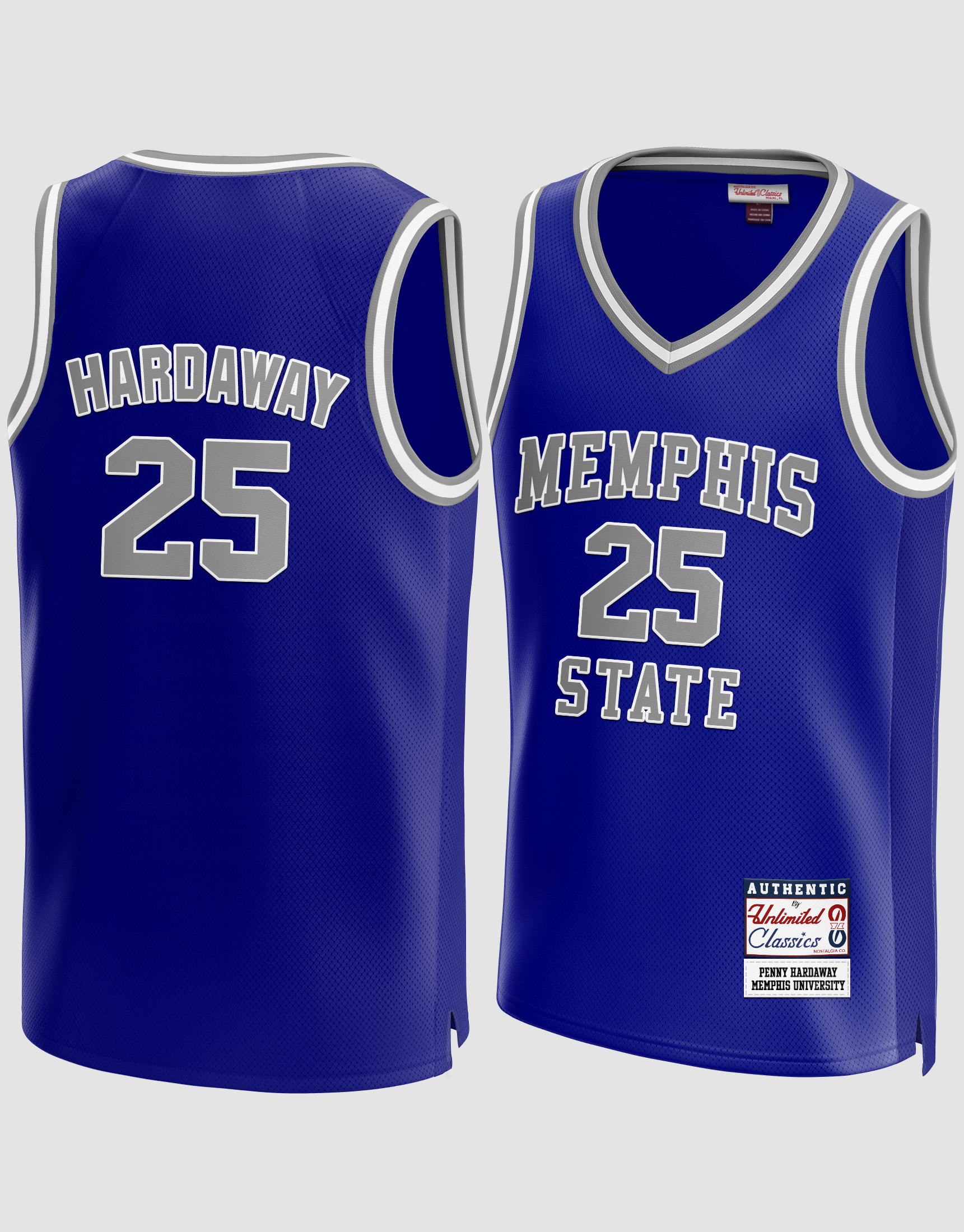 Throwback Penny Hardaway #25 Basketball Jersey White Blue Stitched Memphis  Types