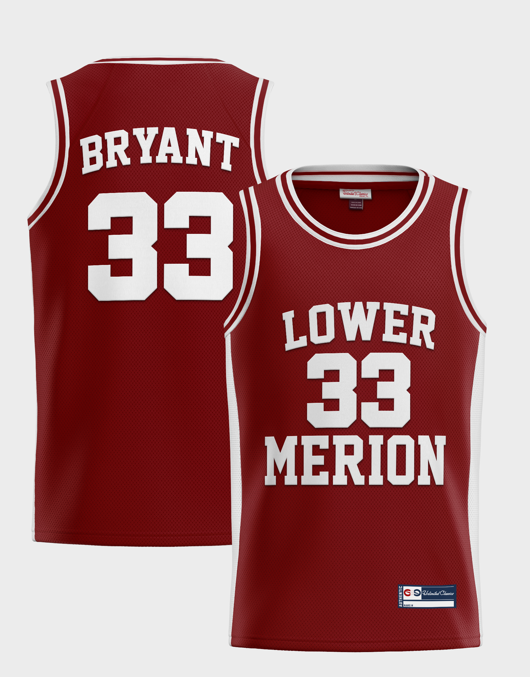 Kobe Bryant Lower Merion High School #33 Authentic Embroidered Basketball  Jersey