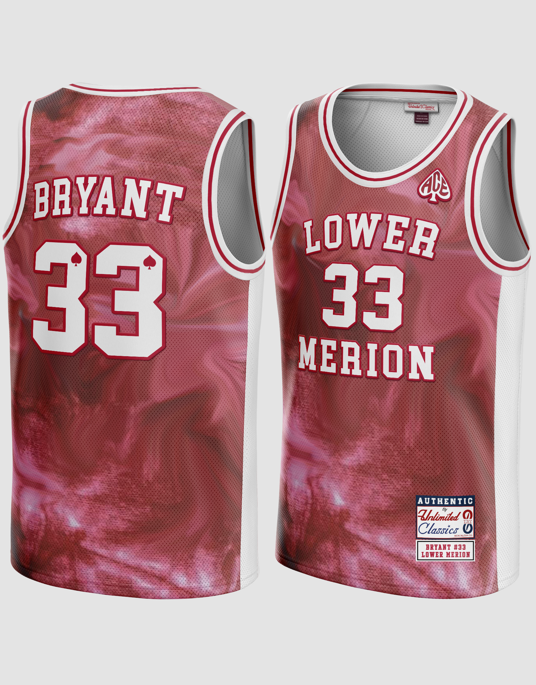 Kobe Bryant Lower Merion Black Red High School Jersey 33 Size 