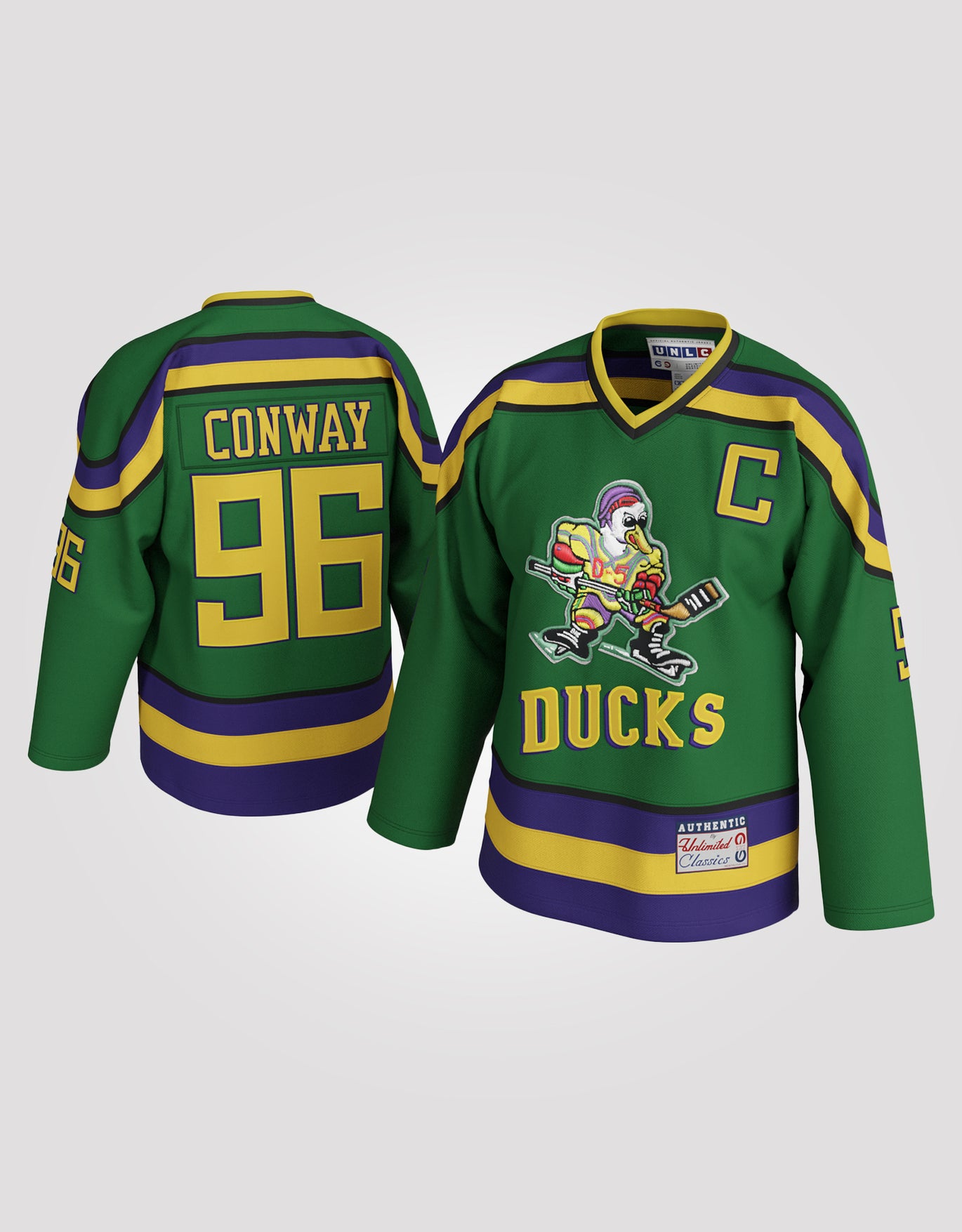 Charlie Conway 96 Mighty Ducks Green Hockey Jersey unlimitedsportshop