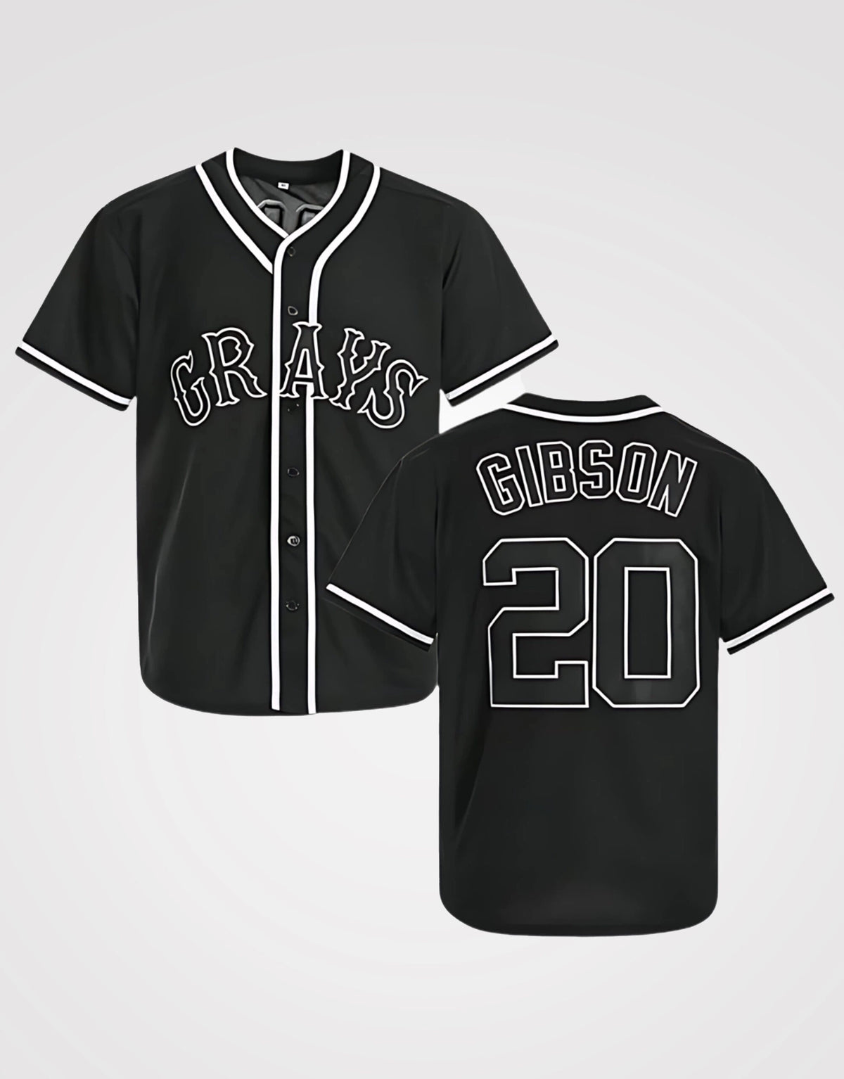 Josh Gibson #20 Grays Black Baseball Jersey