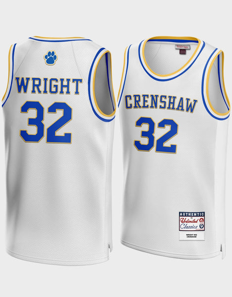 Monica Wright 32 Crenshaw High School Blue Basketball Jersey Love