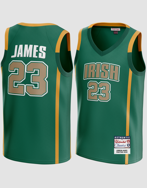 23 LeBRON JAMES St. Vincent-St. Mary H.S. Irish Forward White Throwback  Jersey